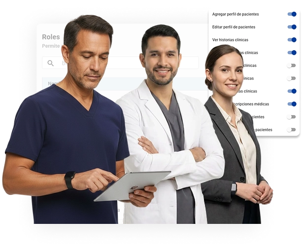 Roles y permisos en HCMedic